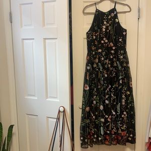 Embroidered tea length dress